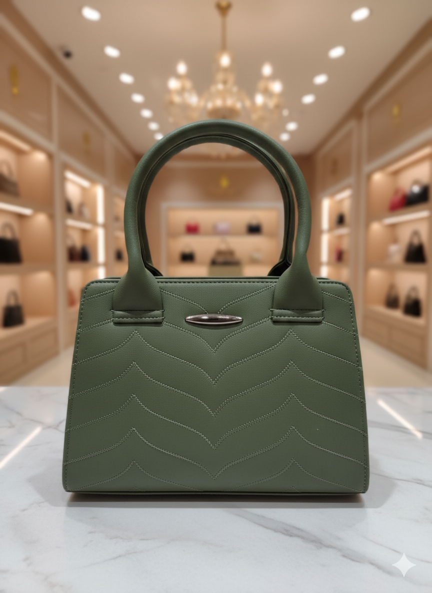 Blush Chevron Top Handle Handbag