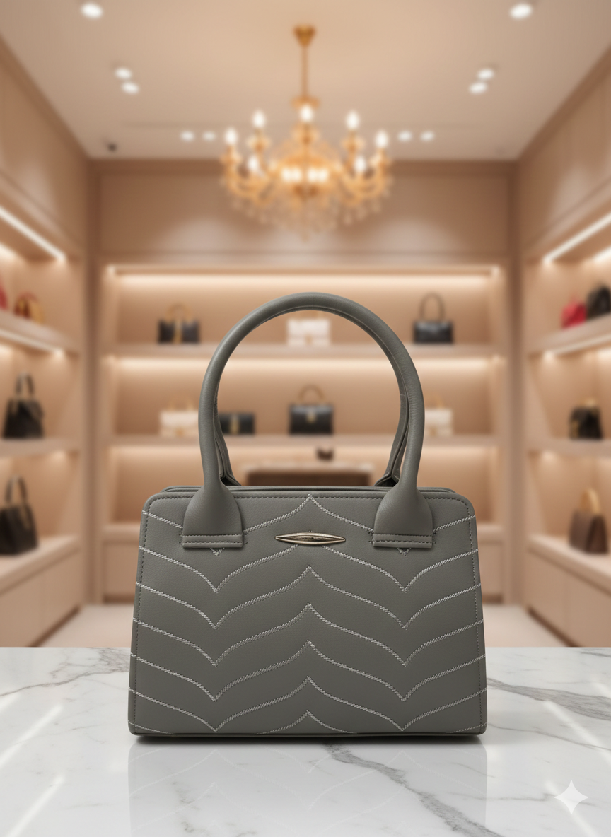 Blush Chevron Top Handle Handbag