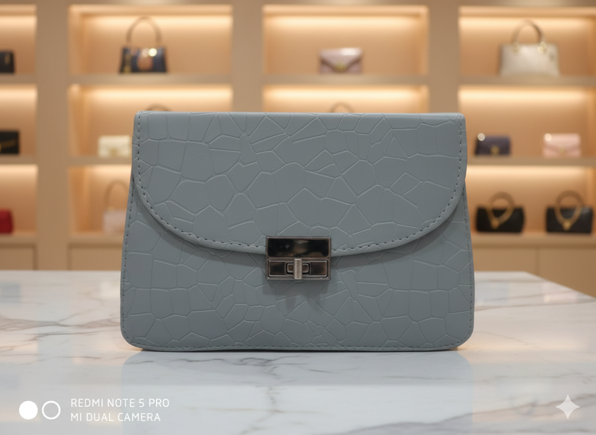 Blush Textured Flap Clutch