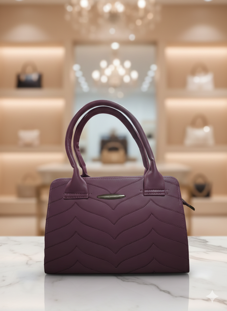 Blush Chevron Top Handle Handbag