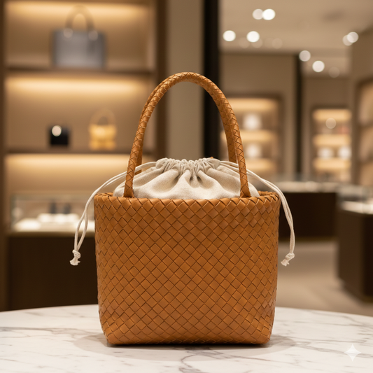 The "Sienna" Woven Leather Shopper