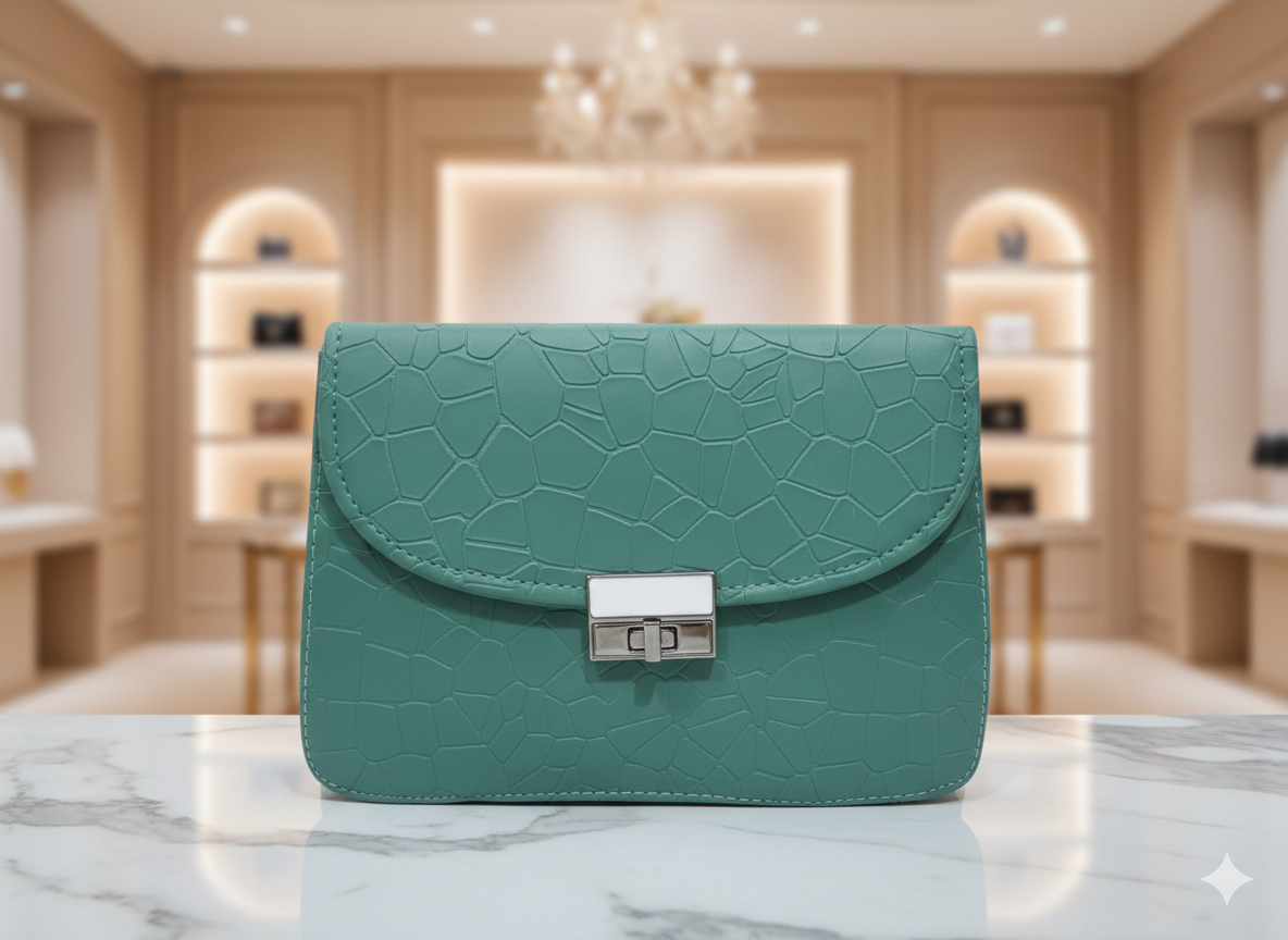 Blush Textured Flap Clutch